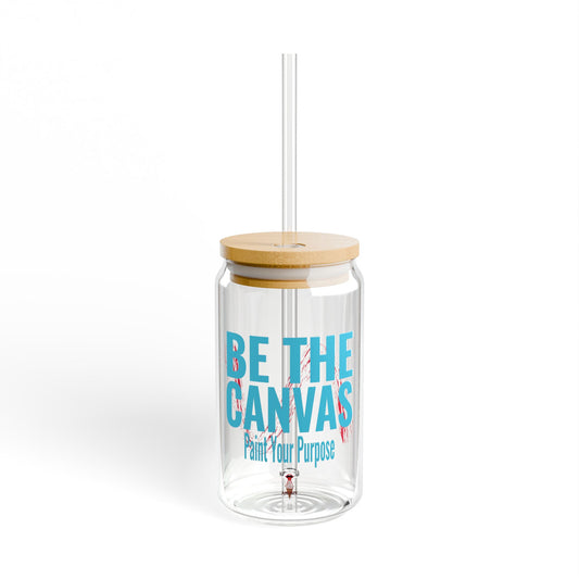Be The Canvas Sipper Glass with Bamboo Lid - 16oz